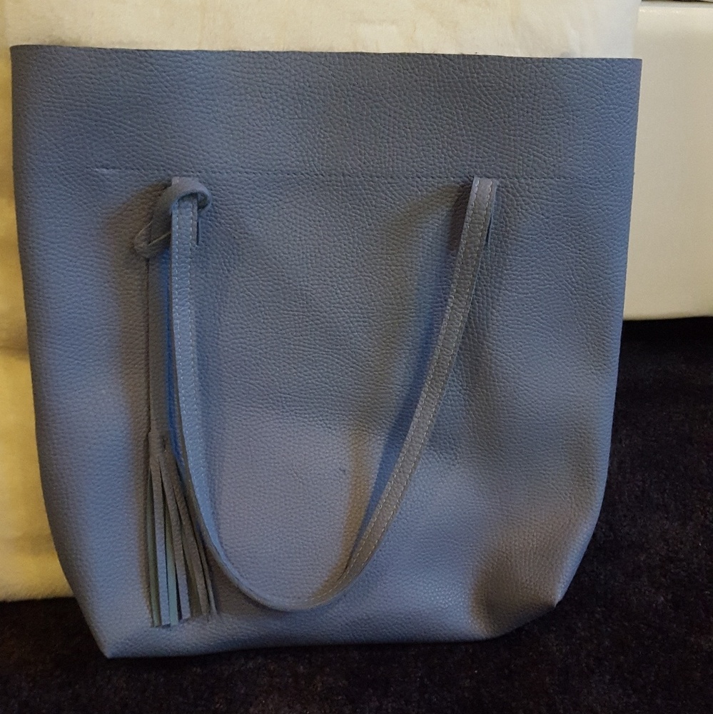 Blue Tote with tassel